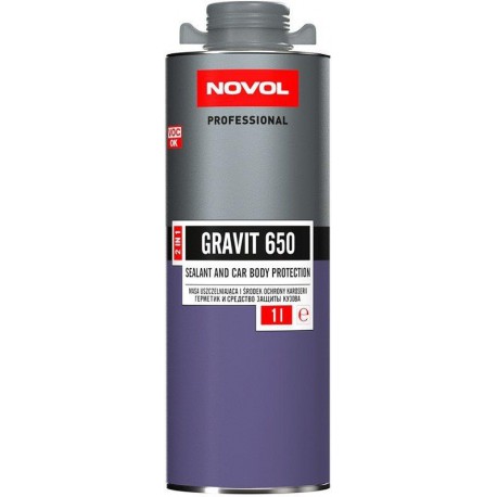 NOVOL PROFESSIONAL GRAVIT 650 1L CZARNY 91404 BARANEK ŚRODEK DO KONSERWACJI PODWOZIA MASA USZCZELNIAJĄCA 2W1