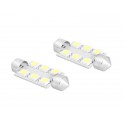 ŻARÓWKA LED 41mm 6x5050 12V barwa światła biała zimna KPL 2szt