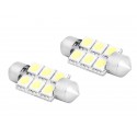 ŻARÓWKA LED 36mm 6x5050 12V barwa światła biała zimna LXSA35 KPL 2 szt